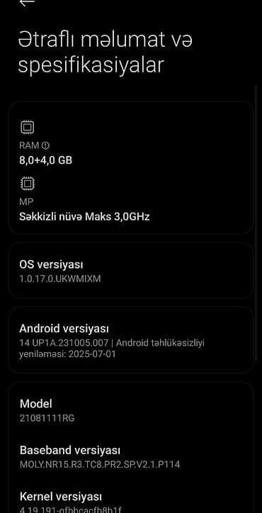 paltar yuyan 6 k: Xiaomi 11T, 256 GB, rəng - Qara, 
 İki sim kartlı — 6
