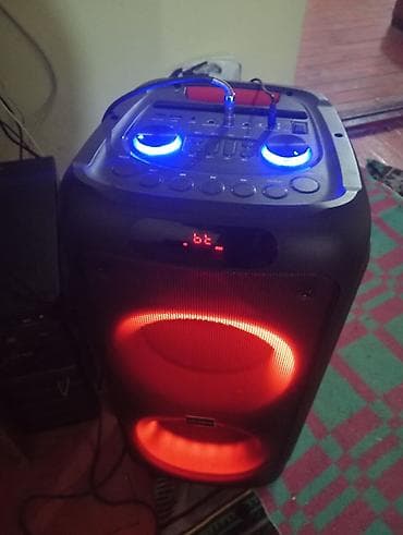 Portativ səs sistemi və mikrofon - Güclü basslı iri dinamikli