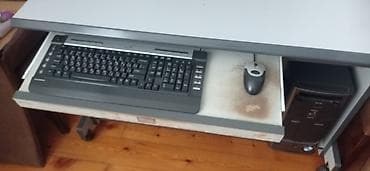 plastik masalar: Kompüter masası – təkərli, çox bölməli model - Geniş üst səth — 3