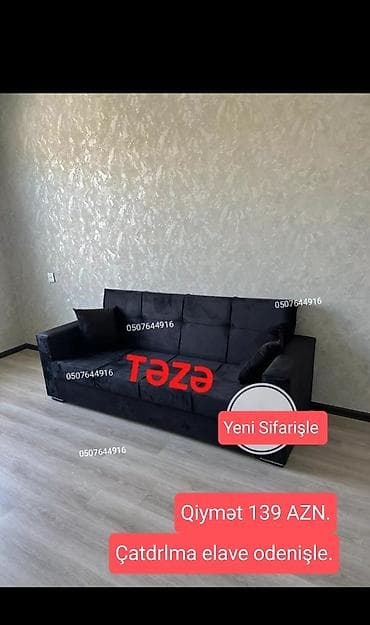 Pufiklər: Divan, Yeni, Açılan, Bazalı, Parça, Pulsuz çatdırılma — 7