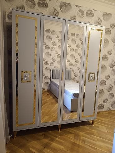ayakkabi dolabi: Yeni, 4 qapılı, Güzgülü, Boz, Digər material, Açılan, Düz dolab — 1