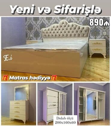 sədərək ticarət mərkəzi mebel: *Yataq Dəsti - 890AZN💥* ✔️Rəng seçimi var *🎁Matras hədiyyə* ✔️ — 1