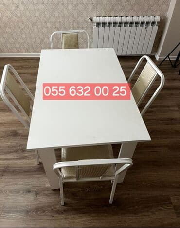 metbex stol stullari instagram: Mətbəx üçün, Açılmayan, Dördbucaq masa, 4 stul — 5