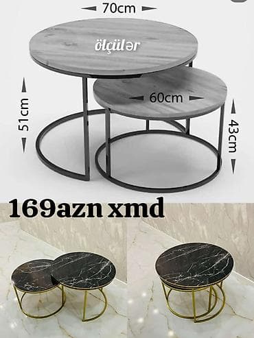 Yumru masa, Açılmayan, Təkərsiz, Zəmanətli, Pulsuz çatdırılma, Pulsuz quraşdırılma