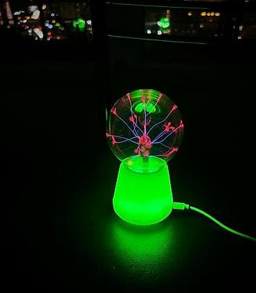 qapi dekoru: Plasma Top – 3 düym - Dekorativ interaktiv masa lampası: Şüşə kürə — 1