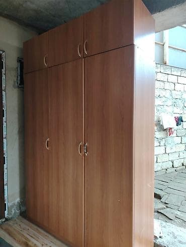 4 qapılı, Qəhvəyi, Digər material, Açılan, Düz dolab