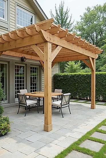 fener: Açıq hava məkanı üçün taxta pergola - Material: qalın kəsimli, massiv — 3