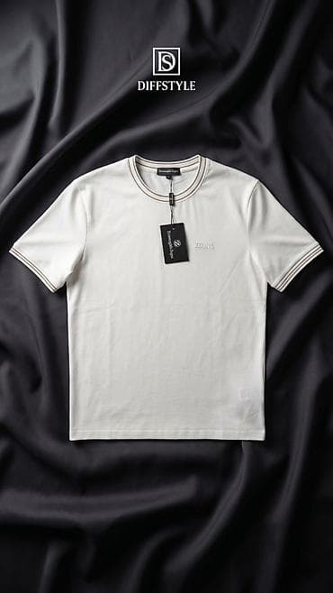 Ermenegildo Zegna qısaqol T‑şört - Dizayn: Klassik kruq yaxa, yüngül — 2