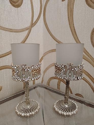 İki ədəd dekorativ şamlıq (set) - Stil: klassik/royal dizayn -