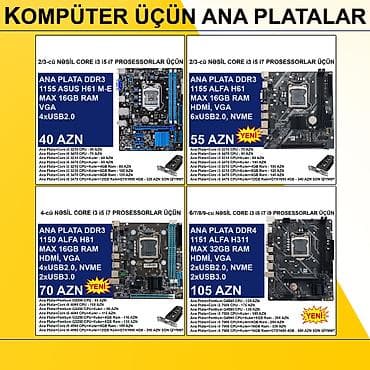 Kompüter üçün Ana Platalar ⭐DDR3 LGA 1155 Asus H61 M-E (İşlənmiş) - 40
