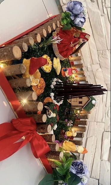 Novruz temalı dekorativ kompozisiya - Əl işidir: taxta lövhə üzərində