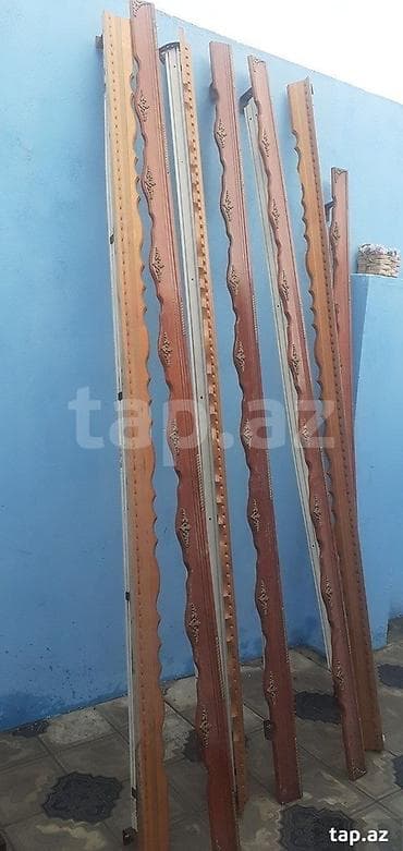 Pərdə üçün taxta karnizlər və üst dekorativ planka (valans) 3-ü