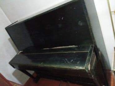 купить пианино бу: Klassik qara rəngdə piano. Alət qara korpusda ağ və qara royal — 1