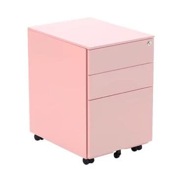 Ofis üçün mobil metal çekmecə dolabı – çəhrayı rəng - Material: metal