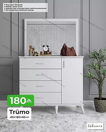 guzgu termo: Trümo – 40×180×80 sm - Minimalist dizaynlı ağ trümo - Üst hissədə — 1