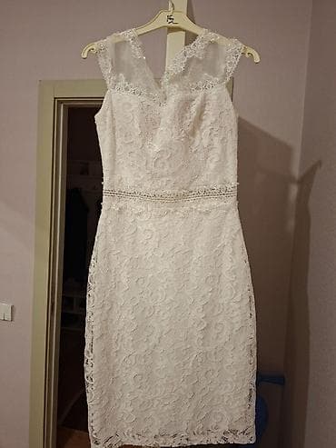 muncuq desti: Zərif ağ məxməri-qipür don dəsti - Model: Dizə qədər uzunluqda — 2