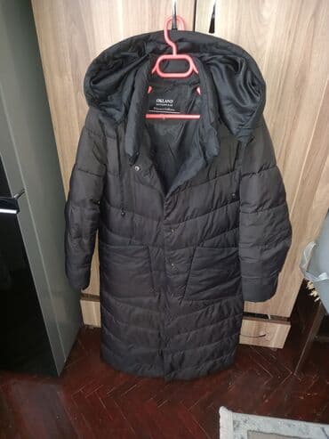 женские дутые спортивные костюмы: Qadın geyimləri dəsti - Qara uzun şişmə palto: Kapüşonlu — 7