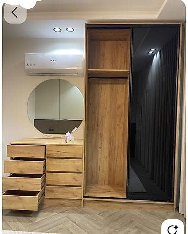 Mebel dəsti – qarderob və tualet masası - Material: taxta teksturalı — 1