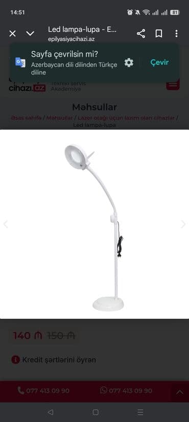 Döşəmə tipli lampa-lupa, işıqlandırma və böyütmə təklif edən