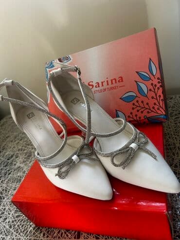 женские босоножки на широкую ногу: Sarina (Style of Turkey) qadın ayaqqabıları - Rəng: ağ - Model: iti — 2