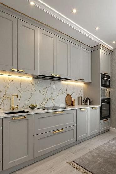 Sifarişlə ofis mebeli: Sifarişlə mətbəx dəsti, Özü çəkən petlələr, Mat laminat, Kredit yoxdur, Pulsuz çatdırılma — 1