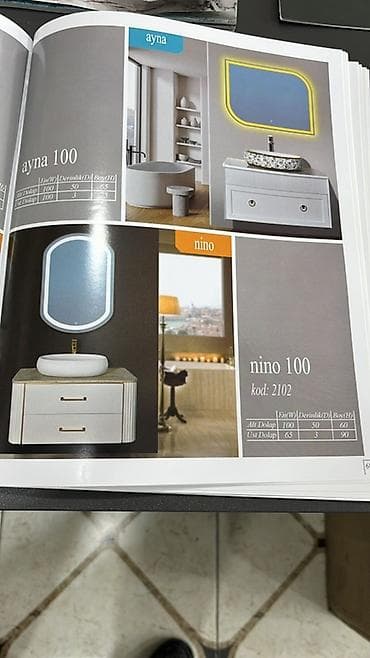Dolablar: Banyo mebel dəstləri – 100 sm modellər 1) Apel 100 (kod: 3190) - Alt — 2