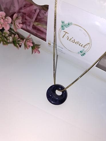 aslan gözü daşı: Trisoul brendindən təbii daş asqılı boyunbağılar - Model: dairəvi — 4