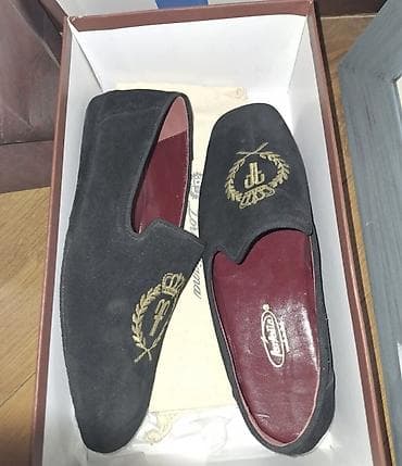 Мокасины и лоферы: Qara məxməri kişilər üçün lofer/slipper ayaqqabılar - Üst material — 1