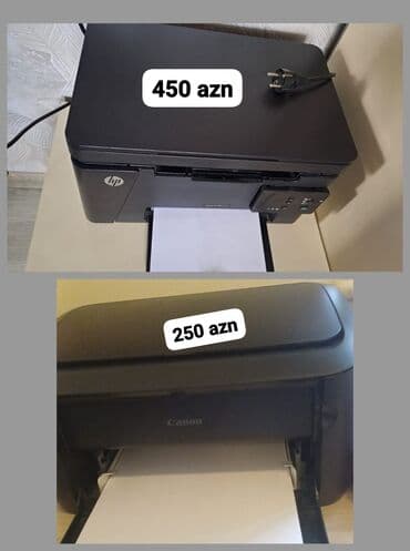 Iki ədəd printer satılır. 1) HP printer – 450 AZN - Şəbəkə naqili ilə