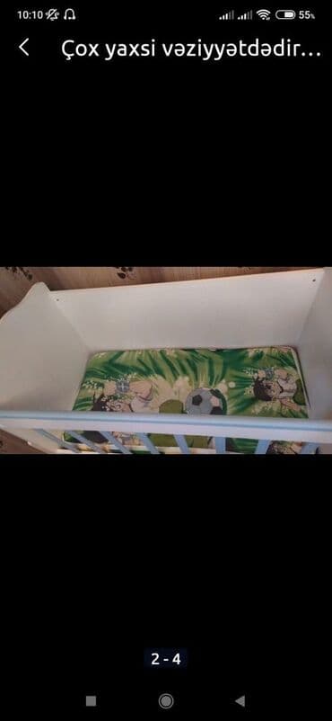 Sifarişlə mebel: Oğlan və qız üçün, İşlənmiş, Beşik, Matras ilə — 2