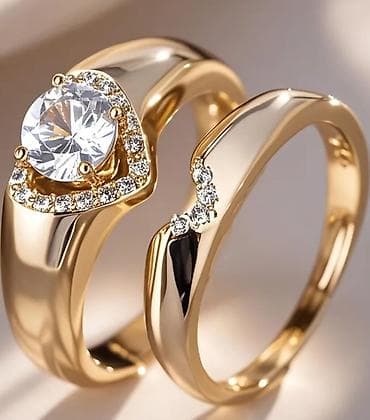 qlzll: 18 karat qızılı suyuna salinib rəngi getmir Qızıl rəngli cütlük üzük — 1