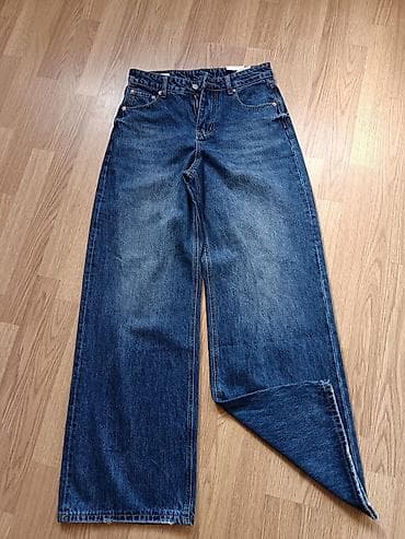 Geniş kəsimli klassik cins şalvar - Rəng: tünd mavi (indigo), yüngül lalafo.az -da Geniş kəsimli klassik cins şalvar - Rəng: tünd mavi (indigo), yüngül