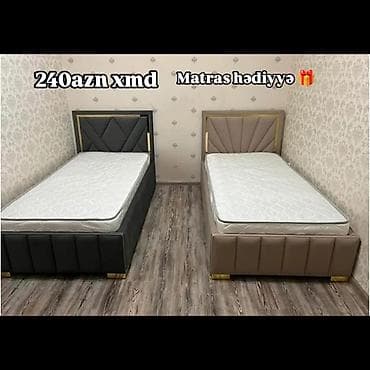 matraslar: 🛏️ Tək nəfərlik çarpayı – 240₼!* ✔ Ölçü: 90x2m ✔ Matras HƏDİYYƏ 🎁 — 1