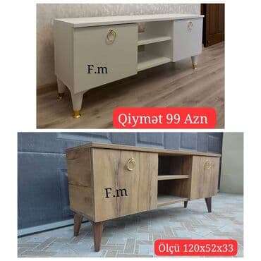 ikinci el metbex: Yeni, Düz TV altlığı, Polkalı, Laminat — 1