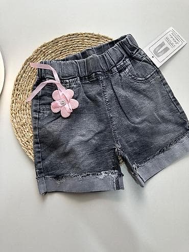 ayaqq: Qız uşaqları üçün denim şort - Rəng: tünd boz/qaraltdılmış denim - — 4