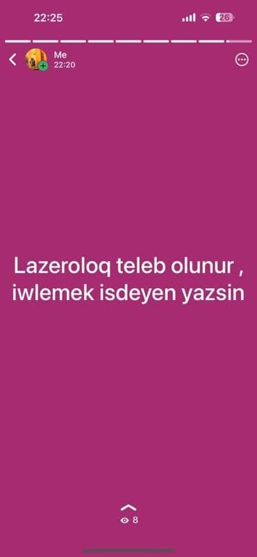 Lazer ustaları: Vakansiya: Lazeroloq Təsvir: - Gözəllik/estetik mərkəzi üçün — 1