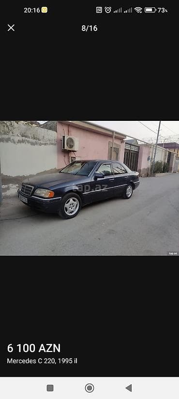 priora kapotu: Mercedes-Benz C220 sedan - Kuzov: W202, 4 qapı, tünd mavi rəng - — 8