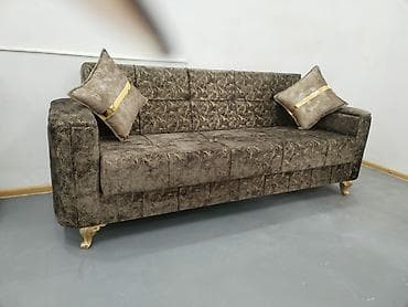 2020 divan modelleri: Məhsul: Yumşaq mebel dəsti – künc divan, 3‑yerlik divan və puf/çay — 4