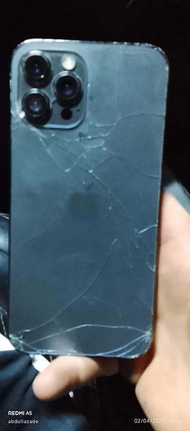 qaz peci islenmis: IPhone 12 Pro Max, Qara, Face ID — 2