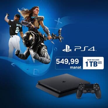 xbox 360 ucuz: PlayStation 4 (PS4) oyun konsolu - Model: PS4 Slim - Daxili yaddaş: 1 — 1