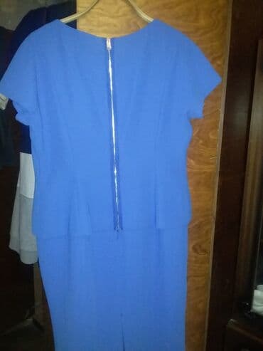 uzun donlar 2022: Оригинальное платье (двойка) на подкладки голубого цвета — 4