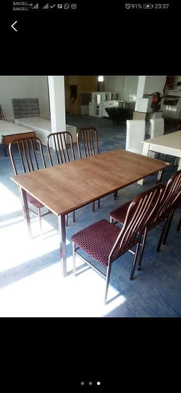dikt satilir: Прямоугольный стол, Для гостиной, Для балкона, Для кухни, 5 персон, Нераскладной, Азербайджан, С гарантией — 7