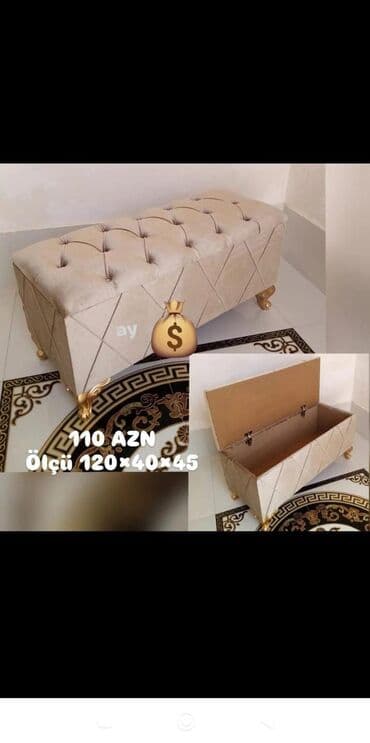 светлого голубой пуфик: Yeni, Pufik oturacaq — 1