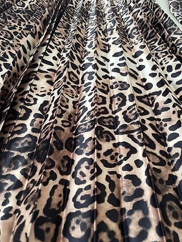 klassik salvar: Leopar naxışlı qadın donu - Model: uzun don, aşağı hissəsi plissəli - — 3
