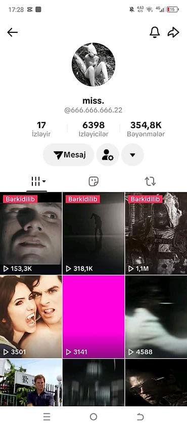 TikTok hesabı satılır. - Profil adı: miss. - İstifadəçi adı