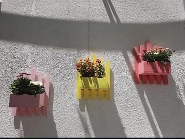 dekor guldan: Divar üçün dekorativ taxta güldan (askılı) - Material: bərk ağacdan — 3