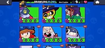 Mühasibat uçotu: Brawl Stars oyun hesabı Xüsusiyyətlər: - Kupa: 1059+ - Brawler sayı — 3