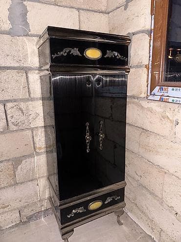 seyf az: Qara rəngli dekorativ metal seyf-dolab - Material: parlaq qara — 1