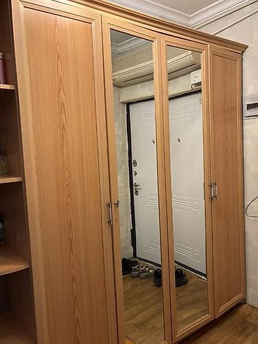 kunc rəf: Künc rəfli 4 qapılı şkaf - Material: ağac naxışlı laminat/MDФ (isti — 4