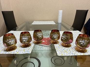 mis samovar: Qədəhlər, rəng - Qızılı, Şüşə, 6 ədədli dəst — 1